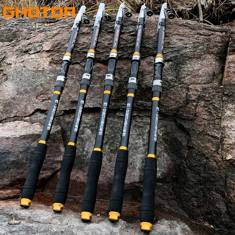 GHOTDA Telescopic Fishing Rod 2.1M -3.6M Carp Fishing Rod feeder Hard FRP Carbon Fiber fishing pole ► Photo 1/6