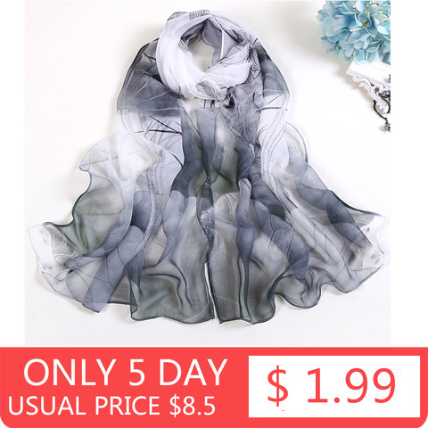 RUNMEIFA 2022 New Fashion Spring/Summer Women Floral Printing Beach Silk Scarf Shawls Female Long Wraps Beach Sunscreen Hijab ► Photo 1/6