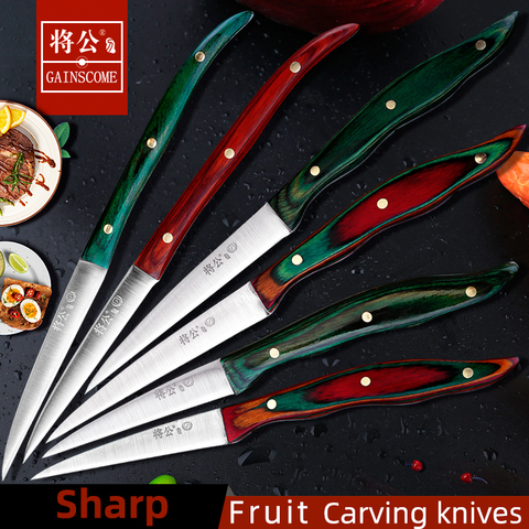 GAINSCOME Stainless Steel Kitchen Professional Chef Carving Main Knives Sharp Non-Grinding Vegetable Fruit Food Master Knife ► Photo 1/6