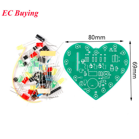 DIY Kit Heart Shape Breathing Lamp Kit LED Suite Colorful Light Control Music Electronic Production DC 3V 4.5V-5V for Learning ► Photo 1/5