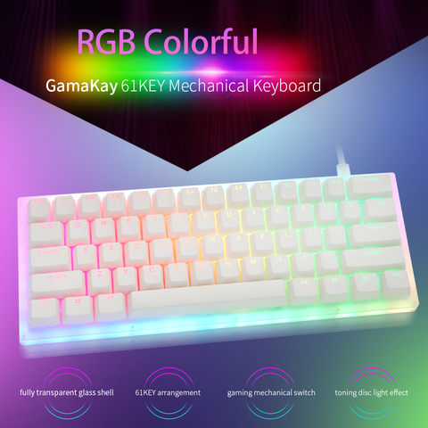 Womier 61 key Custom Mechanical Keyboard Kit 60% 61 PCB CASE hot swappable switch support lighting effects with RGB switch led ► Photo 1/6