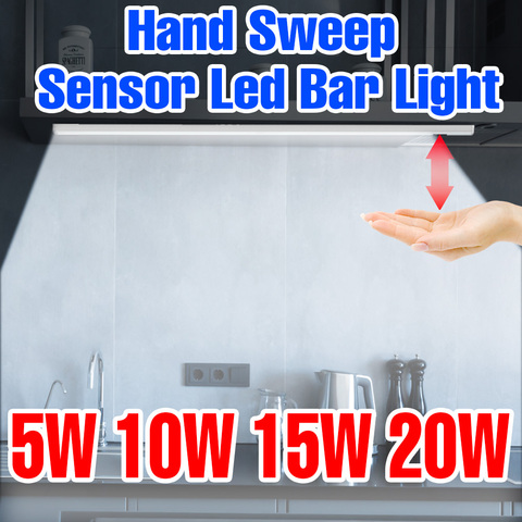 5V Under Cabinet Lamp PIR Hand Sweep Sensor Light USB Kitchen Light Closet Lamp Night Bulb Smart Wardrobe Lighting 20 30 40 50CM ► Photo 1/6