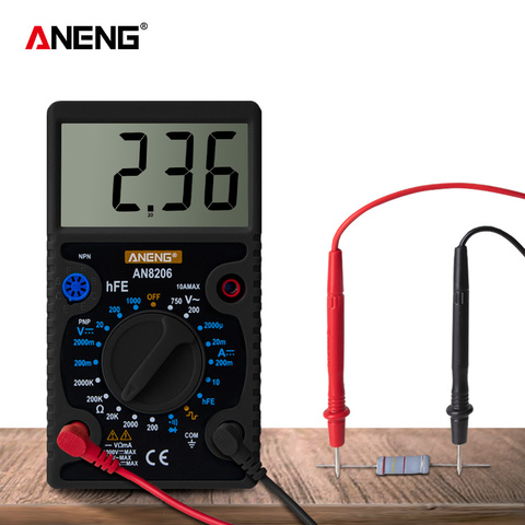 Mini Digital Multimeter  Buzzer Square Wave Output Ampere Voltage Ohm Tester Probe Electronic Power multi meter Test ► Photo 1/6