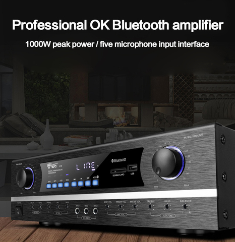 KYYSLB 1000W 4-16Ohm A10 Household High Power KTV Audio Amplifier Fever Stage Karaoke Bluetooth Hifi Subwoofer Amplifier ► Photo 1/6