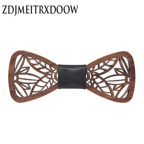 New Arrival Hollow Wood Bow Ties for Mens Wedding Suits Wooden Bow Tie Butterfly Shape leaves Bowknots Gravatas Slim Cravat ► Photo 1/6