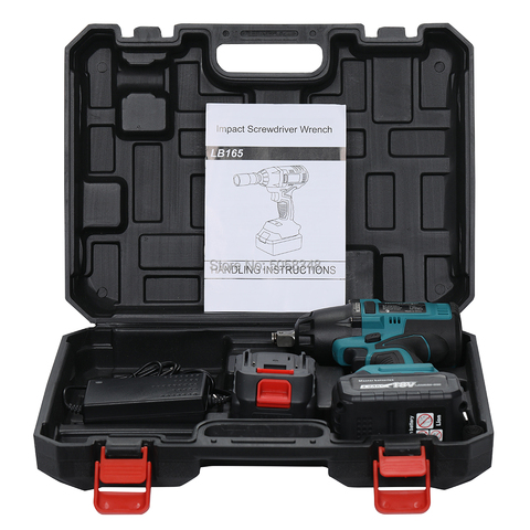 True 550N.m lithium-ion brushless impact wrench with two 18V 4.0Ah batteries and an case ► Photo 1/6