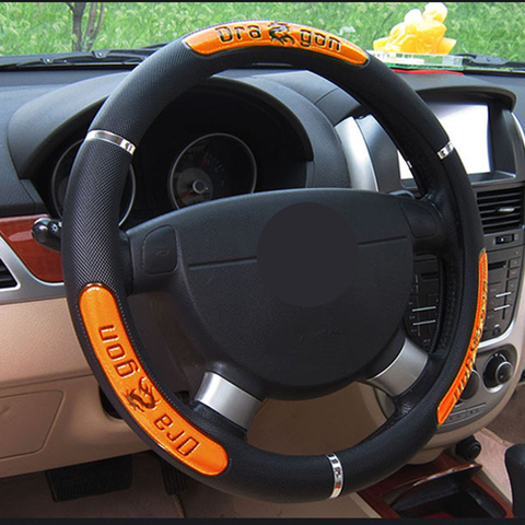 Leather DIY Car Steering Wheel Cover Car Steering Wheel Cover Protector Elastic 