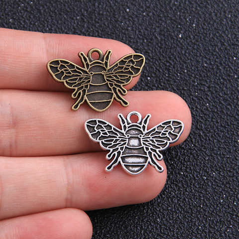8pcs 17*26mm Two Color Bee Animal Charms Pendant Findings Accessories DIY Vintage Choker Necklace ► Photo 1/6