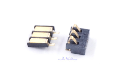 5pcs Spring Compression Contact 2.5 mm Pitch 3 Pin Female Male Connector Surface Mount Rechargeable Battery Connector Gold Flash ► Photo 1/5