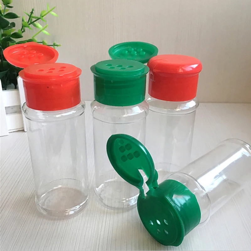 4Pcs Plastic Spice Salt Pepper Shakers Seasoning Jars Can Barbecue BBQ Condiment 