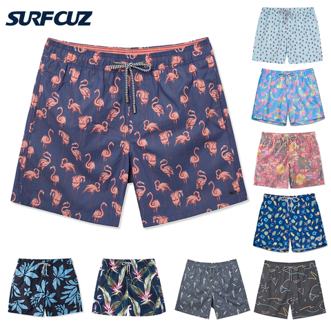 SURFCUZ New Mens Swim Trunks Quick Dry Summer Beach Swim Board Shorts Fashion Swimwear Trunks with Mesh Lining  Volley Shorts ► Photo 1/6