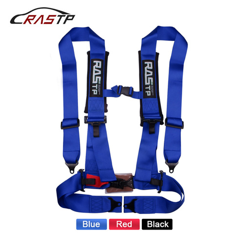 RASTP- 3 Inch 4 point Universal Latch Link Car Auto Racing Sport Seat Belt Safety Racing Harness Black/Red/Blue RS-BAG037-TP ► Photo 1/6