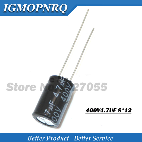 20pcs 400V4.7 UF 8*12mm 4.7UF 400V 8*12 Aluminum electrolytic capacitor The high quality ► Photo 1/1