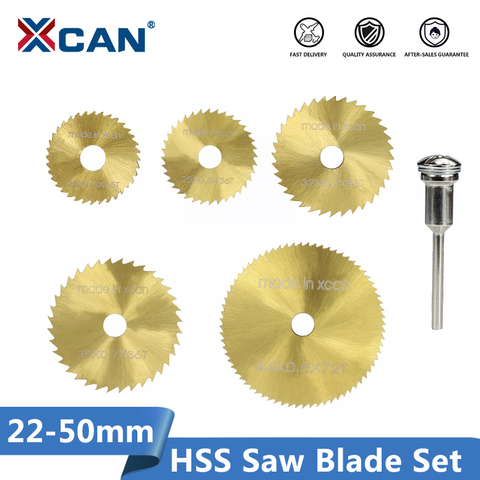 XCAN Mini Circular Saw Blade Set 22/25/32/35/44/50mm Titanium Coated Rotary Tools HSS Cutting Disc Wood Metal Saw Disc ► Photo 1/6
