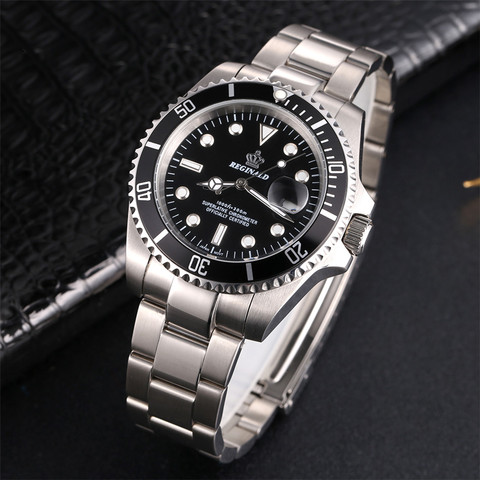 Reginald Crown Top Brand Quartz Male Watch Business Casual Men's Steel Calendar Japan Waterproof Hight Wrist Watches ► Photo 1/6