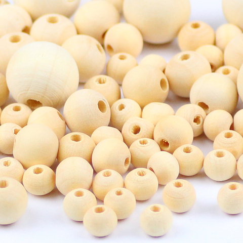 YHBZRET Natural Wooden Beads 5~30MM Eco-Friendly Round Spacer Loose beads for Jewelry making handmade bracelet DIY Accessories ► Photo 1/6