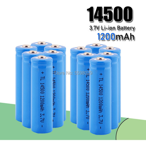 AA 14500 1200mah 3.7 V lithium ion rechargeable Li-ion Battery batteries and LED flashlight, free delivery ► Photo 1/5