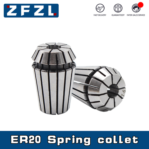 1pcs ER20 1-13mm 1/8mm 1/4mm 1/2mm 3.175mm 6.35mm 12.7mm Spring Collet Set For CNC Engraving Machine Lathe Mill Tool ► Photo 1/5