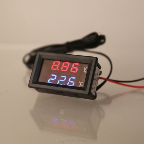12V/24V LED Display Car Voltage & Water Temperature Gauge Voltmeter Thermometer  N12 20 Dropshipping ► Photo 1/6