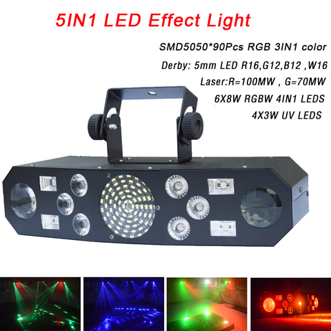 Professional 5IN1 Pattern Effect RGBW Audio Star Whirlwind Laser Projector Stage Disco DJ Club Bar KTV Family Party Light Show ► Photo 1/6