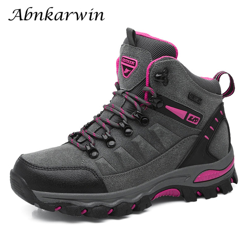 Winter Waterproof Hiking Shoes Trekking Ankle Boots Women Outdoor Mountain Camping Tourism Treking Hicking Sepatu Gunung Botas ► Photo 1/6