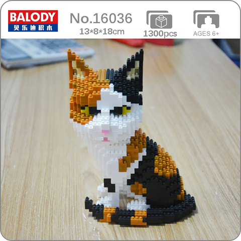 Balody Persian Cat Tabby Kitten Animal Pet DIY Mini Diamond Blocks Building Toy