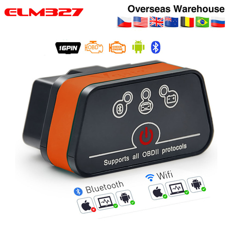 Vgate iCar2 ELM327 Wifi/Bluetooth OBD2 Diagnostic Tool for IOS iPhone/Android/PC icar 2 Bluetooth wifi ELM 327 OBDII Code Reader ► Photo 1/6