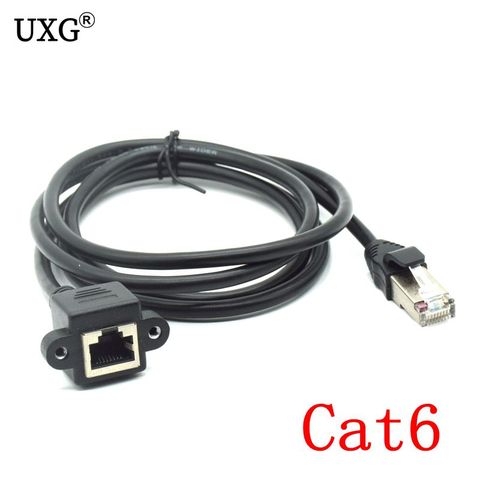 Cat6 Extension Cable RJ45 Male to Female Screw Panel Mount Ethernet LAN Network Extension cate6 Cables 30cm 60cm 100cm ► Photo 1/3
