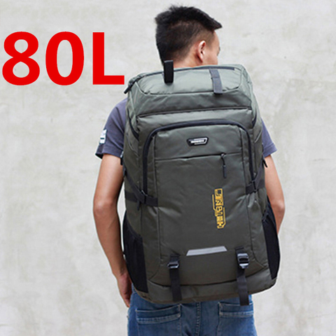 80L Unisex Men backpack travel pack sports bag pack waterproof Outdoor Mountaineering Hiking Climbing Camping backpack for male ► Photo 1/6