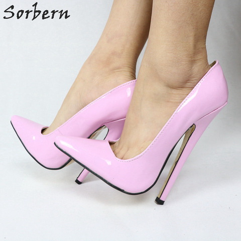 Sorbern Sexy Black Patent Leather Spike Heel Women Shoes Pointed Toe Slip On 18Cm Stiletto High Heels Designer Heels Spring 2022 ► Photo 1/6