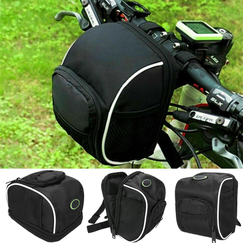 1Pc Oxford Cloth Cycling Bags Safety Reflective Strip Bicycle Handlebar Zipper Bag Bike Front Tube Pannier Rack Basket Accessory ► Photo 1/6