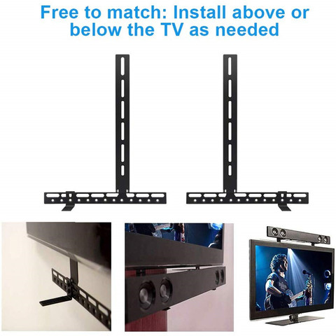 HYASIA TV Soundbar Mounts Sound bar Brackets for Mounting Above or Under TV Adjustable Arm Fits no drilling mount holder stand ► Photo 1/6