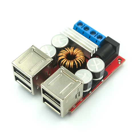 DC-DC vehicle charging module 8V-35V 5V 8A power supply depressurization module 4 port USB output mobile charger ► Photo 1/4