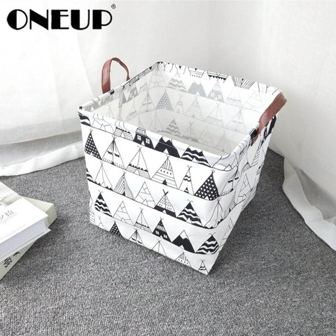 ONEUP Cube Folding Laundry Basket For Kids Toy Book Storage Basket Sundries Clothes Organizer Storage Box Home Container Barrels ► Photo 1/6