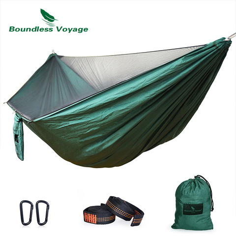 Boundless Voyage Ultralight Outdoor Camping Hammock with Mosquito Net 2 Person Hammock 200 KG Load Capacity with Hammock Straps ► Photo 1/6
