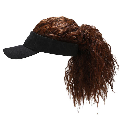 Women Fake Flair Hair Visor Sun Hat Newest Novelty Baseball Cap Wig Cap Toupee Funny Hair Snapback Hats Casquette Cool Gift ► Photo 1/5