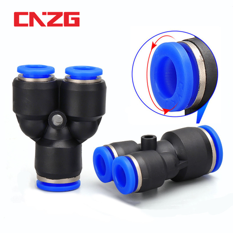Pipe Fittings Plastic Pneumatic Connector Fitting Quick Push For Air Water Connecting PY PW Connect 4 6mm 8mm 10mm 12mm Y Shape ► Photo 1/6