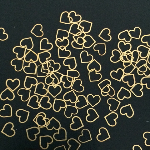 100pcs Heart Nail Decals Metal Stud lOVE Nailart Rivet Charms DIY Nails Accessories 3D Nail Art Decorations ► Photo 1/6