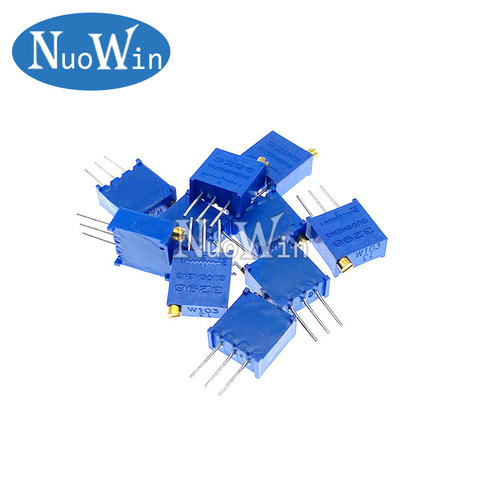 10pcs 3296W 3296 50 100 200 500 ohm 1K 2K 5K 10K 20K 50K 100K 200K 500K 1M ohm 103 100R 200R 500R Trimpot Trimmer Potentiometer ► Photo 1/1