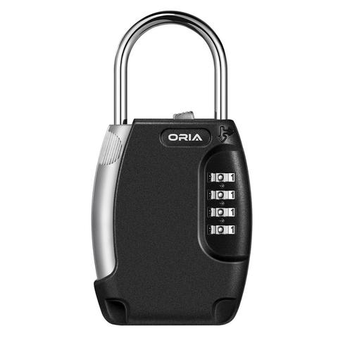 ORIA Key Storage Lock Box Padlock Key Storage Safety Box Lock Wall Mount Indoor And Outdoor 4 Digit Waterproof Padlock ► Photo 1/6