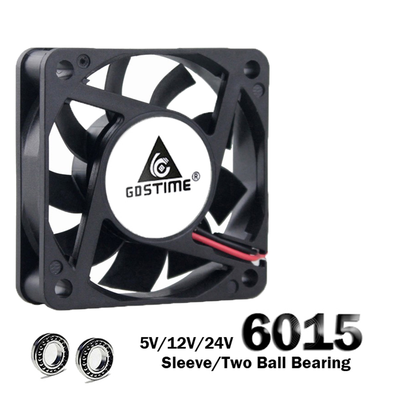GDSTIME 60mm x 60mm x 25mm 12V Dual Ball Bearings Brushless Cooling Fan