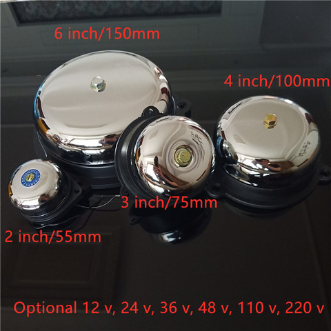 Tradition electric bell 2/3/4/6 inch 12V 24V 48V 110V 220V High DB Alarm Bell High Quality Door bell School Factory Bell ► Photo 1/6