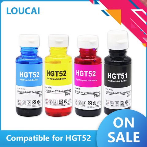 compatible for hp GT51 GT52 GT 51 52 for GT5810 GT5820 5810 5820 Deskjet Printer Ink 90ml Black and 70ml color ► Photo 1/6