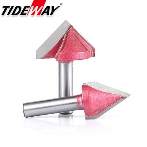 Tideway 8mm Shank V Bit CNC Mill Cutters Router Bits for Wood Tungsten Woodworking Carbide Milling Cutter Tools 60 90 120 deg ► Photo 1/6