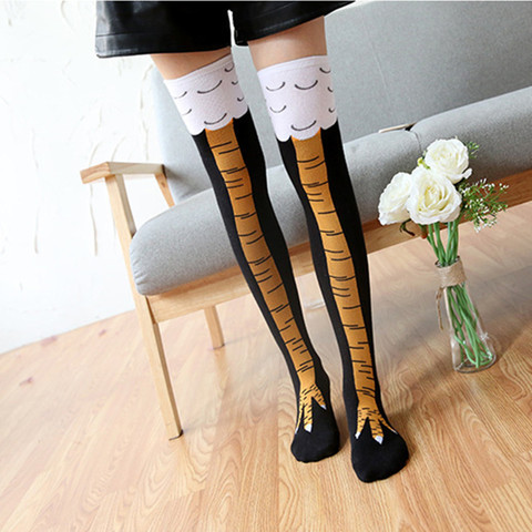 1Pair 4 Styles Fashion Creative Women Chicken Socks With Chicken Print Toe Women 3D Cartoon Thigh Chicken Toe Feet Socks ► Photo 1/6