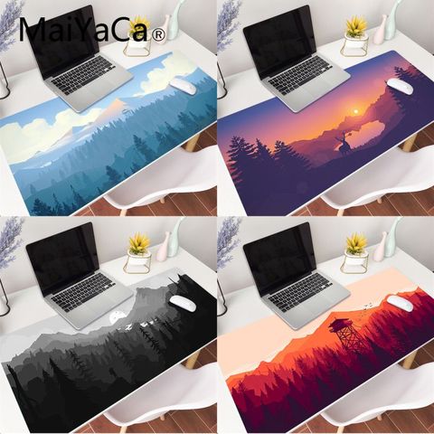 MaiYaCa Deep forest firewatch Laptop Gamer Mousepad Gaming Mouse Pad Large Locking Edge Keyboard 70x30 cm Deak Mat for Cs Go LOL ► Photo 1/6