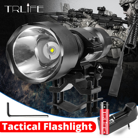 4000LM C8 Flashlight LED Tactical Focus Torch T6 L2 18650  Aluminum Hunting Light Long Throwing Super Lights 5 Modes for Rifle ► Photo 1/6