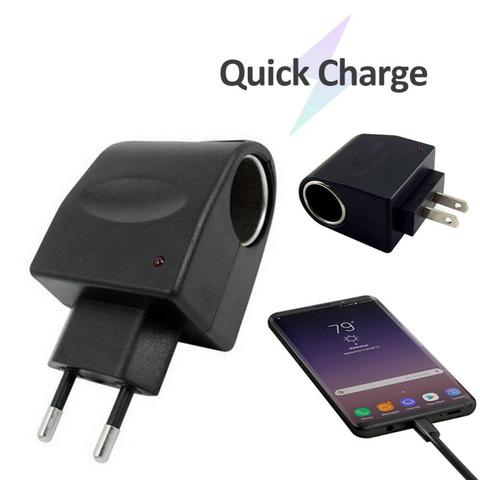 12V DC Car Power Adapter Car Cigarette Lighter 220V AC To Socket Converter Home Auto EU US Plug Car Accessories Wholesale TXTB1 ► Photo 1/6