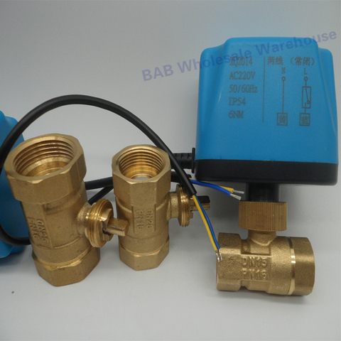 2-wire 2 way  Electric actuator motorized brass ball valve AC220V DN15(G1/2