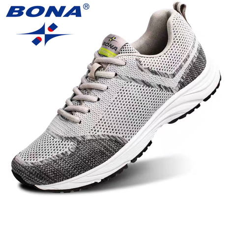 Bona 2022 new Men mesh flying woven shoes breathable sports shoes wild running shoes Outdoor Training sport Shoes Walking Shoes ► Photo 1/6